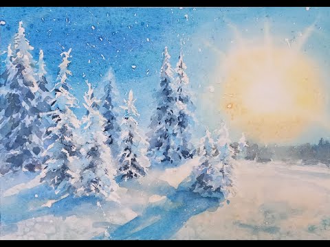 Видео: "Слепой снег" - акварельный мастер-класс