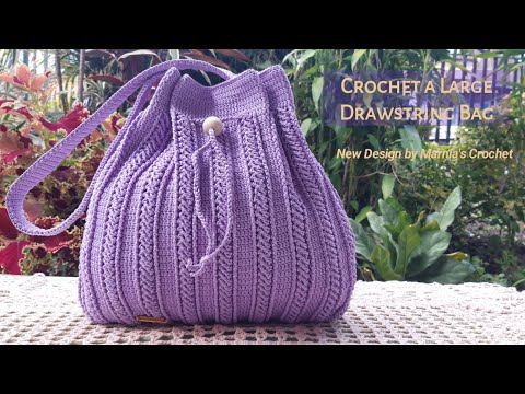 Видео: Вяжем крючком большую сумку на завязках — простой и объемный дизайн крючком от @marniascrochet
