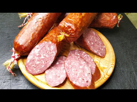 Видео: Колбаса домашняя из говядины в электростатической коптильне уэк