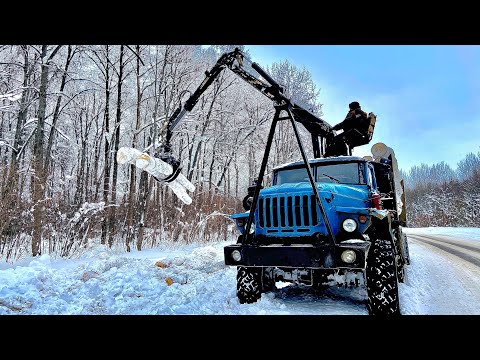 Видео: Урал(фишка) на вывозе Леса.