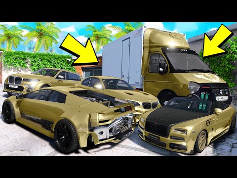 Видео: УГНАЛ КУЧУ ЗОЛОТЫХ ЧИТ ТАЧЕК И ОГРОМНЫЙ МОНСТР ТРАК У МАЖОРА ЗА 180 СЕКУНД! БИТВА ВОРОВ В ГТА 5!