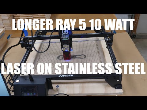 Видео: Лазер Longer Ray 5 мощностью 10 Вт на нержавеющей стали