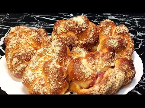 Видео: Сдобные домашние БУЛОЧКИ ПЛЕТЕНКИ с хрустящим ШТРЕЙЗЕЛЕМ * Homemade sweet buns with crispy STREUSEL