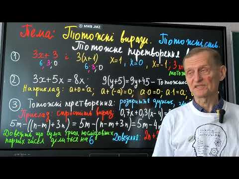 Видео: 7 клас НУШ алгебра Тотожні вирази.Тотожність.Тотожне перетворення виразу