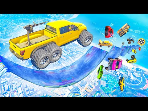 Видео: ПОЧЕМУ ТУТ ЛЁД? ВСЕ ПАДАЮТ ВНИЗ! СМЕРТЕЛЬНЫЙ СПУСК БЕЗ ТОРМОЗОВ! МЕГА РАМПА В ГТА 5 ОНЛАЙН