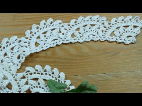 Видео: Великолепное  Ленточное кружево вязать крючком Кайма Воротник