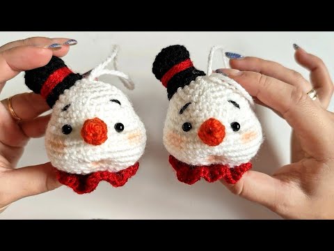 Видео: МК (СНЕГОВИК) Новогодние игрушки крючком/ОЧЕНЬ ЛЕГКО!! @minihook.studio 