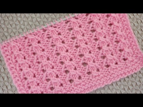 Видео: Очень симпатичный и лёгкий ажурный узор спицами.