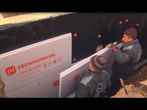 Видео: Технология утепления ленточного фундамента с помощью экструзионного пенополистирола ТЕХНОНИКОЛЬ