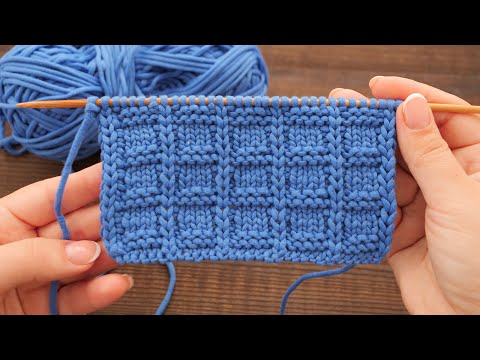 Видео: Узор «Квадратики» спицами ☑ «Squares» Knitting pattern