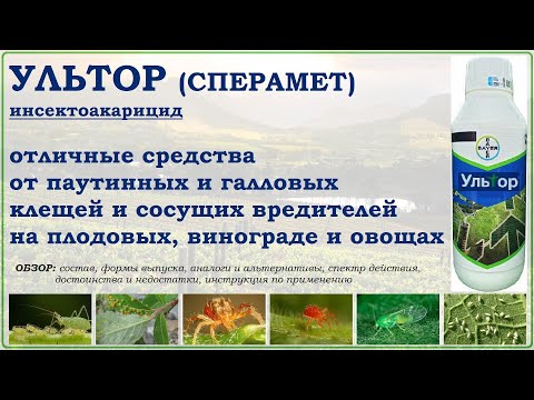 Видео: Ультор и Сперамет - отличные средства от клещей и сосущих вредителей на плодовых, винограде и овощах