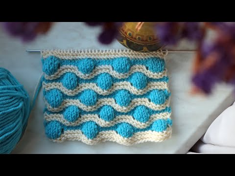 Видео: Узор Пузырьки. Вяжем спицами