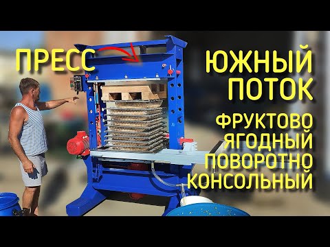Видео: Пресс фруктово-ягодный поворотно консольный 40 т.  "Южный поток" №1