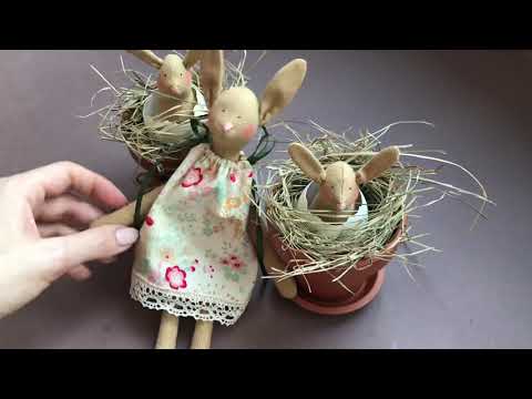 Видео: Зайка Тильда в скорлупе к Пасхе  | Tiny Egg Hares Tilda
