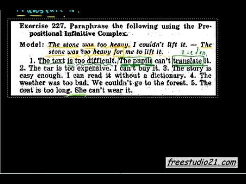Видео: Prepositional Infinitive Complex - примеры предложений -2