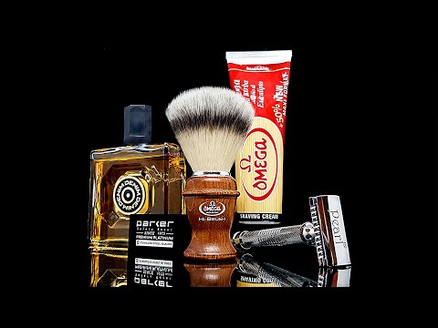 Видео: Бритьё! Omega Brush, Omega shaving cream, Pearl SHD 22, DENIM Gold,  Parker Premium Platinum