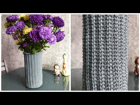 Видео: Как связать корзинку вазу крючком / Корзинка из пряжи / Ваза крючком