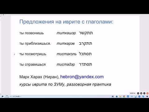 Видео: 1896. Предложения на иврите с глаголами в будущем времени: позвонишь, посмотришь, справишься