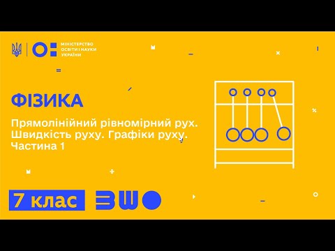 Видео: 7 клас. Фізика. Прямолінійний рівномірний рух. Швидкість руху. Графіки руху. Частина 1