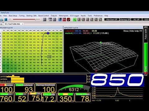 Видео: Vems на Вольво 850. Таблицы управления двигателем. .