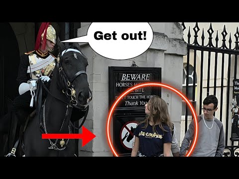 Видео: «ВЫБИРАЙСЯ ИЗ КОРОБКИ!» Невежественный турист получил выговор от королевской гвардии!