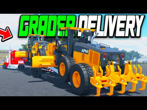 Видео: Перевозка строительных грейдеров с помощью моего прицепа в APM! | Roblox American Plains Mudding!