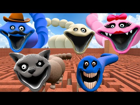 Видео: ВСЕ ВИДЫ ГОЛОДНЫЙ ЧЕРВЬ СЕМЬЯ ЗМЕЯ КОТ В БОЛЬШОЙ ЛАБИРИНТЕ РОБЛОКС Garry's Mod