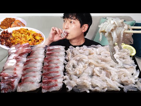 Видео: Сырая рыба! Сашими кефаль Сашими Камбала Сашими MUKBANG REALSOUND ASMR EATINGSHOW