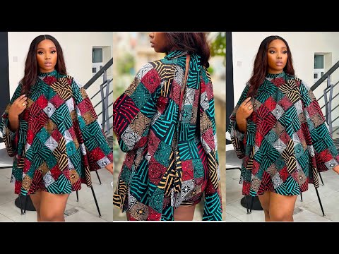 Видео: Как сшить это платье с круглым вырезом «водолазка», расклешенными рукавами и открытой спиной