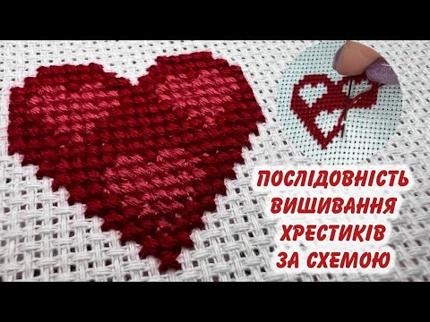 Видео: Вишивка хрестиком по схемі для початківців (послідовність вишивання)