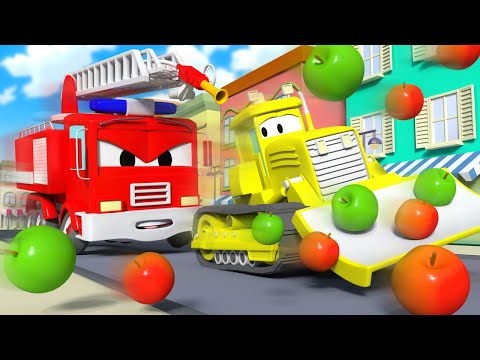 Видео: Патрулиращи коли -  Откраднатите ябълки - Града на Колите 🚓 🚒 Детско анимационно филмче с камиони