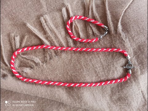 Видео: Американський джгут з бісеру. Відеоурок.