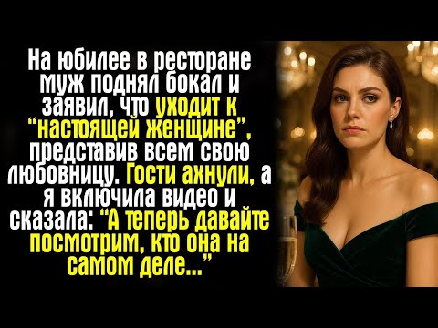 Видео: На юбилее в ресторане муж поднял бокал и заявил, что уходит к “настоящей женщине”, представив всем.