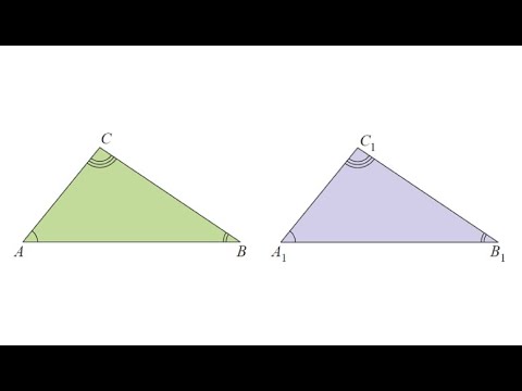 Видео: Математика за 7 клас. Първи признак за еднаквост на триъгълници