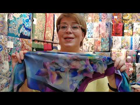 Видео: Креп 65х65. Павловопосадские платки в Минске
