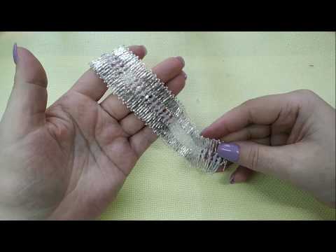 Видео: Браслет из стекляруса и бусин. Нежность./Bracelet made from bugles and beads. Tenderness.