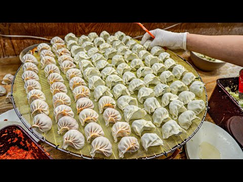 Видео: 48-летняя традиция, ручная уплотнение, манду с проглядывающей тонкой кожей. Корейская еда