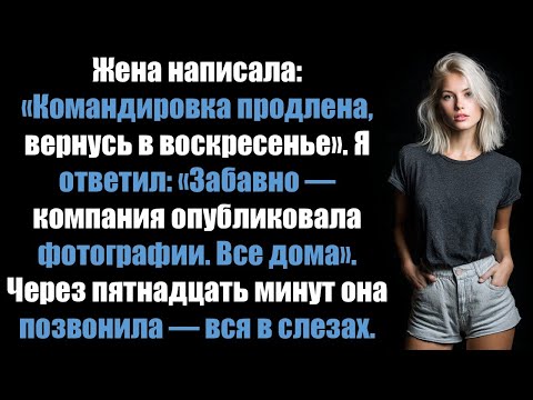 Видео: Жена написала: «Командировка продлена, вернусь в воскресенье». Я ответил: «Забавно — компания