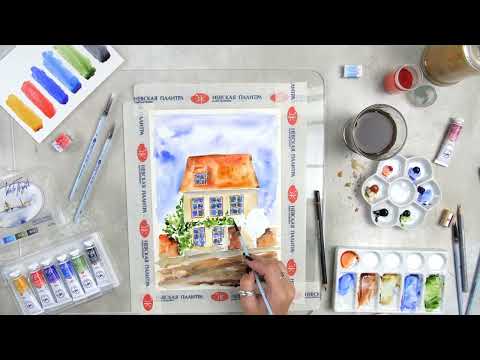 Видео: Набор акварельных красок «Белые ночи» Городской скетч/Watercolour set "White Nights" Urban sketch