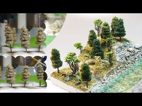 Видео: Ёлки и лиственные деревья для диорамы. DIY.