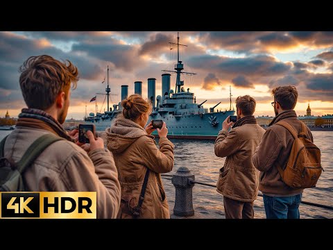 Видео: 🇷🇺 4K HDR САНКТ-ПЕТЕРБУРГ. Крейсер "Аврора" и прогулка по нетуристическим набережным Невы.