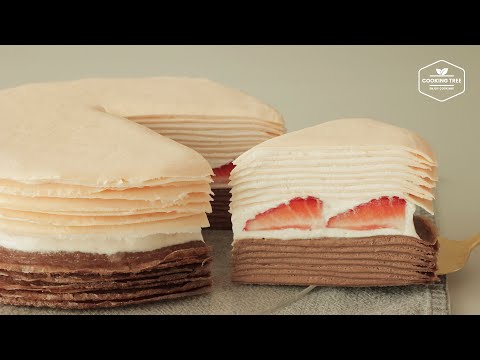 Видео: Рецепт шоколадного блинного торта с клубникой | Слоеный торт без выпечки