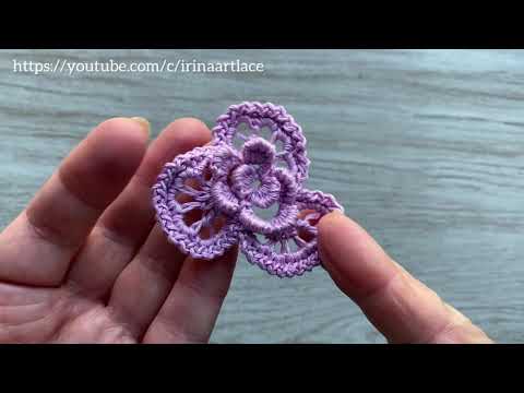Видео: Цветок крючком для ирландского кружева
