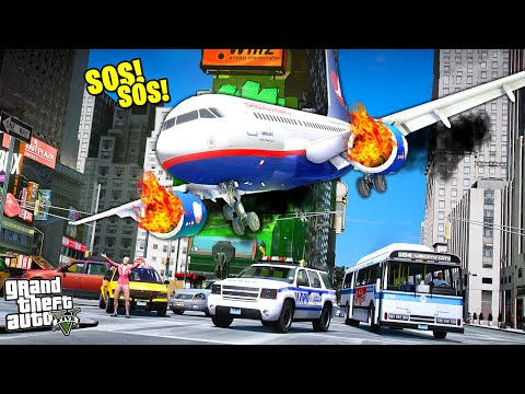 Видео: КРУШЕНИЕ САМОЛЁТА В ЦЕНТРЕ ЛИБЕРТИ СИТИ! Сможет ли кто-то ВЫЖИТЬ? ► GTA 5