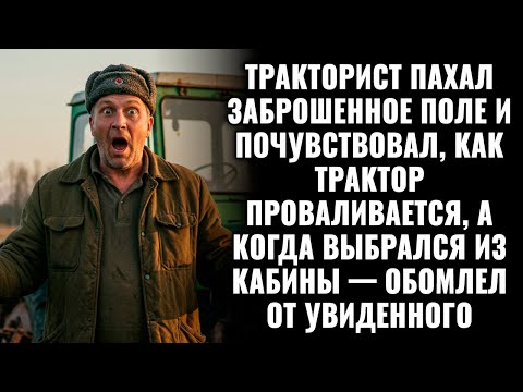 Видео: Тракторист пахал поле и почувствовал как трактор проваливается, а когда выбрался — не поверил глазам
