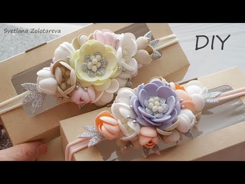 Видео: ЭТО НЕ СЛОЖНО 😍 Цветочные повязочки из фоамирана 🌸🌸🌸