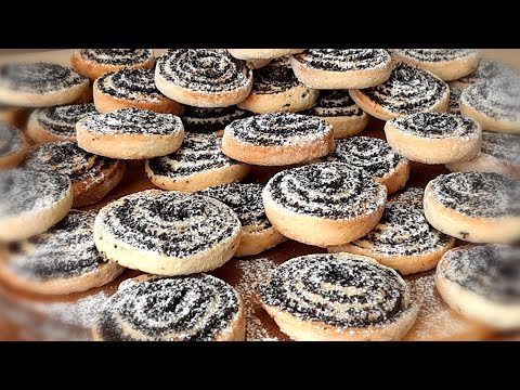 Видео: Хрустящее песочное печенье " Улитки с маком " !