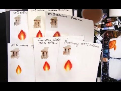 Видео: Акварельная бумага. Тестируем: Рыбачка, Hahnemuhle, Winsor & Newton, Fabriano Artistico, Baohong...