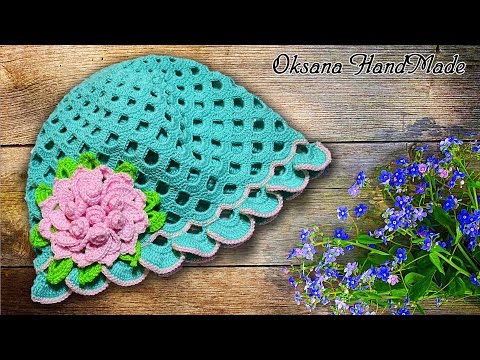 Видео: Шапка панамка "Весна". МК вязание крючком. Crochet