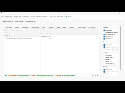Видео: Товары в поставках - OLAP отчет